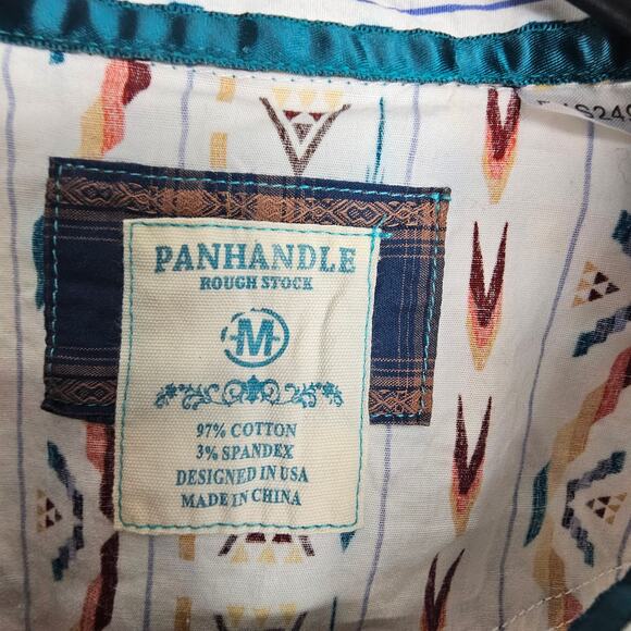 Panhandle Rough Stock Western Shirt Snap Front Southwestern Print Women M - Picture 6 of 7